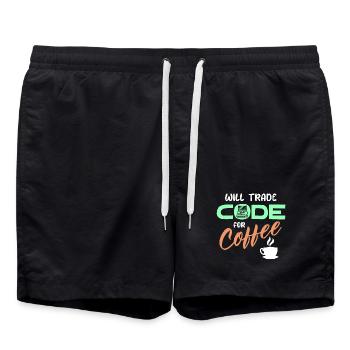 Programmierer Developer Code Statement Computer - Badeshorts - Schwarz - Vorne - AI Model Male 185 light (185cm)