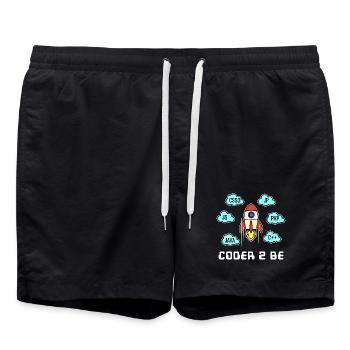 Developer Statement Css Php Java C++ Programmierer - Badeshorts - Schwarz - Vorne - AI Model Male 185 light (185cm)
