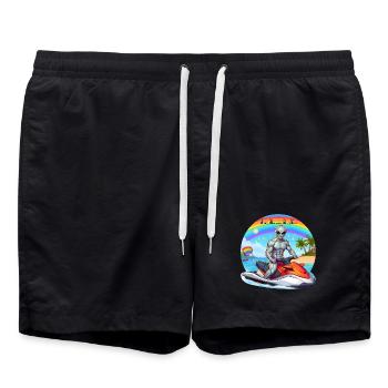 AlienJet Ski on the beach - Swim Trunks - black - Front - AI Model Male 185 light (185cm)