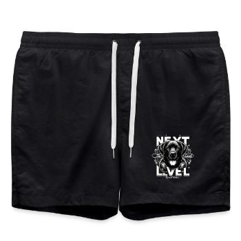 Schwarzer Labrador Gangster Next Level Hund Erfolg - Badeshorts - Schwarz - Vorne - AI Model Male 185 light (185cm)