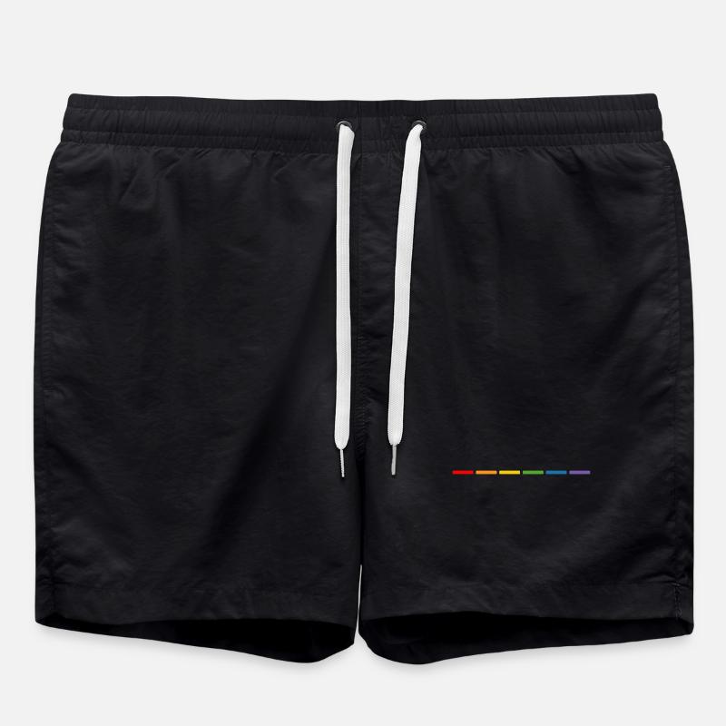 LGBT CSD T Shirt Regenbogen - Badeshorts - Schwarz