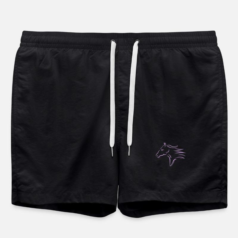 Schnell laufender Pferdekopf - Badeshorts - Schwarz