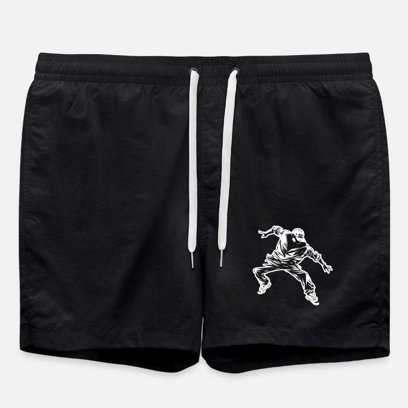 Breakdance Drawing - Swim Trunks - black