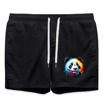 Panda - Badeshorts - Schwarz - Vorne - AI Model Male 185 light (185cm)