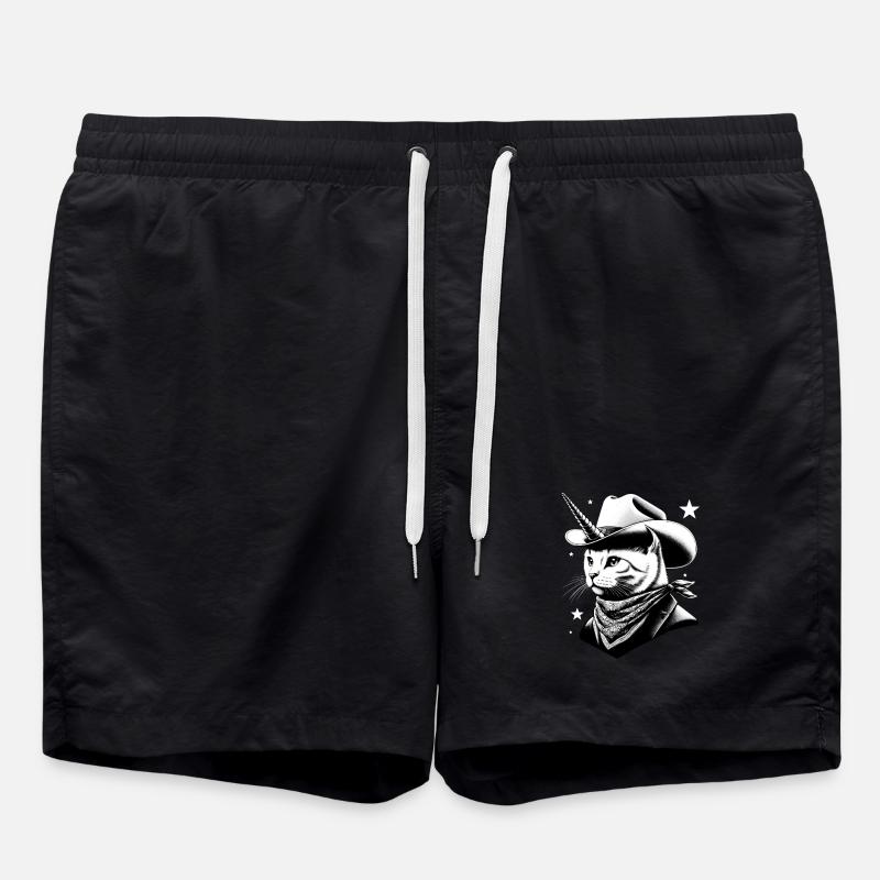Cowboy chat-licorne - Short de bain - noir