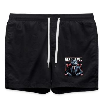 BKH Britisch Kurzhaar Blue Katze Königssessel - Badeshorts - Schwarz - Vorne - AI Model Male 185 light (185cm)