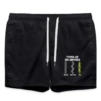 Wintersaison Statement Schifahren Wintersport - Badeshorts - Schwarz - Vorne - AI Model Male 185 light (185cm)