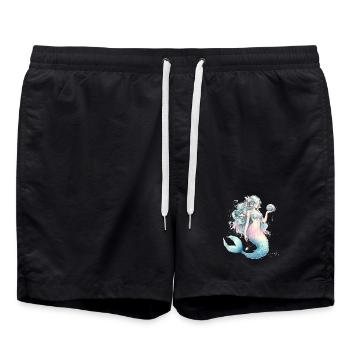 Sirène magique aux couleurs pastel - Short de bain - noir - Devant - AI Model Male 185 light (185cm)