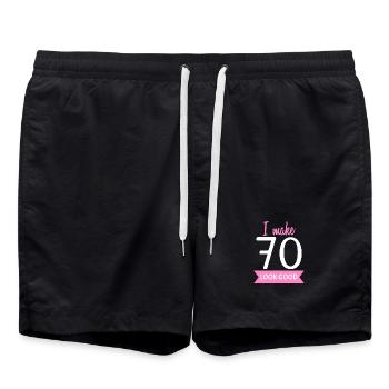 70 Years Grandma Saying - Swim Trunks - black - Front - AI Model Male 185 light (185cm)