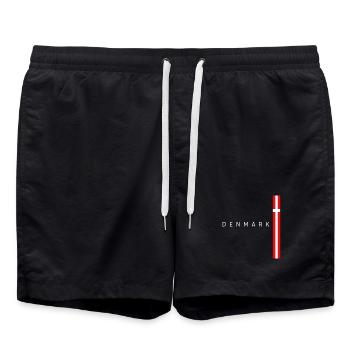 Drapeau du Danemark, fierté danoise - Short de bain - noir - Devant - AI Model Male 185 light (185cm)