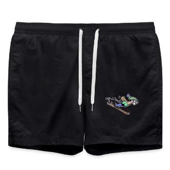 Snow Winter Sports Skiers Skiing - Swim Trunks - black - Front - AI Model Male 185 light (185cm)