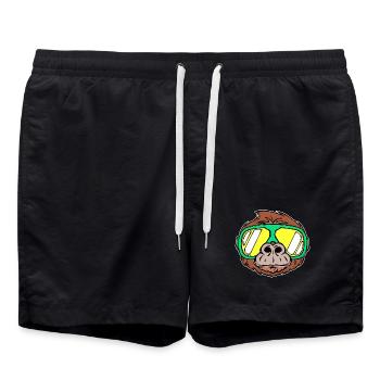 Ski holiday Winter sports Snow Winter Skiers - Swim Trunks - black - Front - AI Model Male 185 light (185cm)