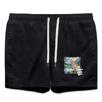 What you have, many can have | POSTER TIGER Image - Swim Trunks - black - Front - AI Model Male 185 light (185cm)