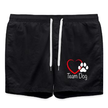 Team Dog mit Herz - Badeshorts - Schwarz - Vorne - AI Model Male 185 light (185cm)