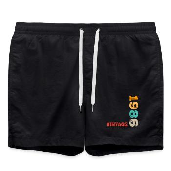 40th Birthday - Swim Trunks - black - Front - AI Model Male 185 light (185cm)