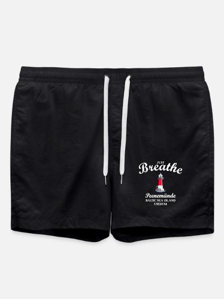 Peenemünde lighthouse off the island of Usedom, Germany - Swim Trunks - black