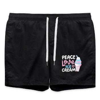 Eiscreme Eisliebhaber - Badeshorts - Schwarz - Vorne - AI Model Male 185 light (185cm)