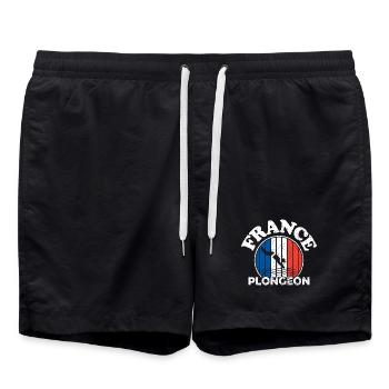 Plongeon - France plongeon - France - France sport - Short de bain - noir - Devant - AI Model Male 185 light (185cm)
