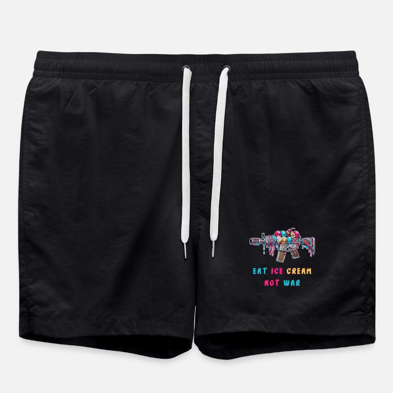Eiscreme statt Krieg - Badeshorts - Schwarz