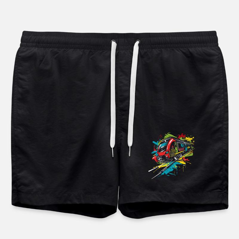 Graffiti Railway - Swim Trunks - black