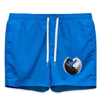 Elegante Schwäne, die zusammen ein Herz bilden. - Badeshorts - Cobalt blue - Vorne