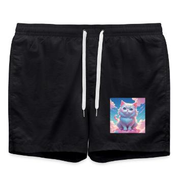 Kitten - Swim Trunks - black - Front - AI Model Male 185 light (185cm)