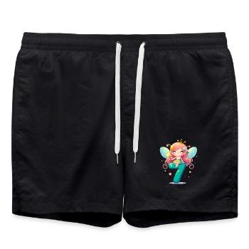 7 Years Fairy Elf Birthday Gift - Swim Trunks - black - Front - AI Model Male 185 light (185cm)