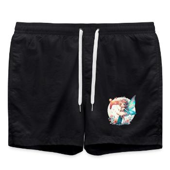 7 Jahre Fee Elfe Geburtstag Geschenk - Badeshorts - Schwarz - Vorne - AI Model Male 185 light (185cm)
