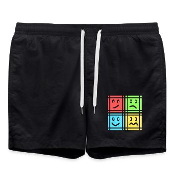 Geometric Patterns - Swim Trunks - black - Front - AI Model Male 185 light (185cm)