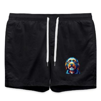 Briquet Griffon Vendéen Chien Race Dessin Animé Kawaii - Short de bain - noir - Devant - AI Model Male 185 light (185cm)