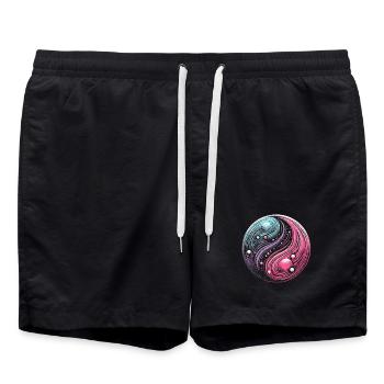Cosmic Yin Yang: Galactic Balance of the Universe - Swim Trunks - black - Front - AI Model Male 185 light (185cm)