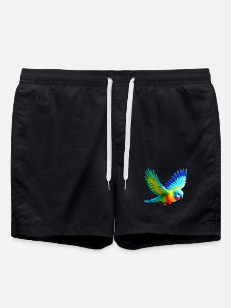 Rainbow Parakeet (03) - Swim Trunks - black