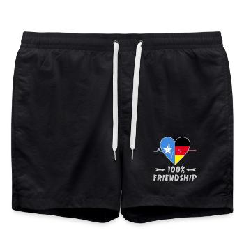 Somalia and Germany 100% friendship - Swim Trunks - black - Front - AI Model Male 185 light (185cm)