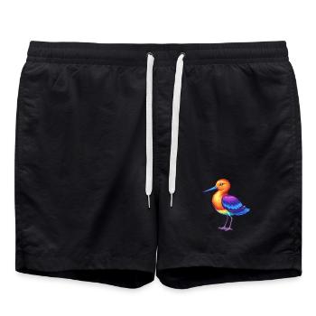 Avocet Bunte Kawaii Cartoon Figur Clipart - Badeshorts - Schwarz - Vorne - AI Model Male 185 light (185cm)