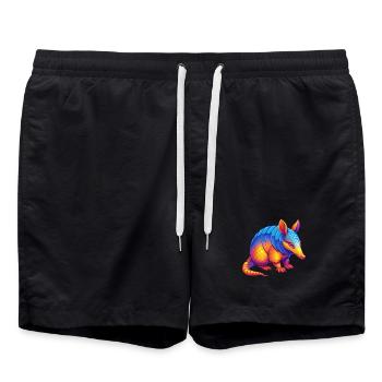 Armadillo Colorful Kawaii Cartoon Character Animal - Swim Trunks - black - Front - AI Model Male 185 light (185cm)