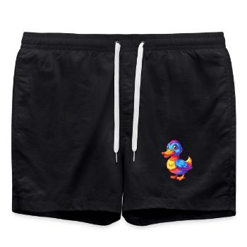 canard coloré Kawaii personnage de dessin animé Clipart - Short de bain - noir - Devant - AI Model Male 185 light (185cm)
