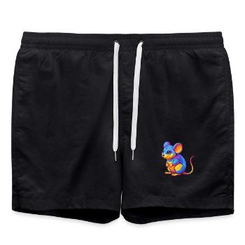mouse Colorful Kawaii Cartoon Character Clipart - Swim Trunks - black - Front - AI Model Male 185 light (185cm)
