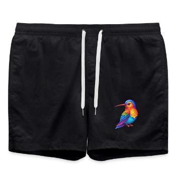 Hummingbird Colorful Kawaii Cartoon Character Pet - Swim Trunks - black - Front - AI Model Male 185 light (185cm)