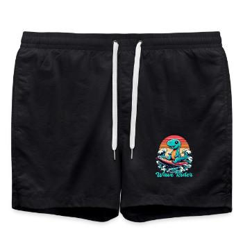 Mignon T-Rex Surfer Surfer Cadeau de surf - Short de bain - noir - Devant - AI Model Male 185 light (185cm)