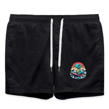 Mignon T-Rex Surfer Surfer Surfer Surfer Cadeau de surf - Short de bain - noir - Devant - AI Model Male 185 light (185cm)