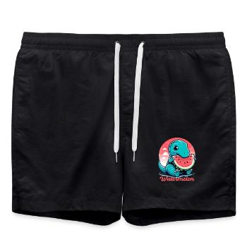 Süßer T-Rex Wassermelone Sommer Geschenk - Badeshorts - Schwarz - Vorne - AI Model Male 185 light (185cm)
