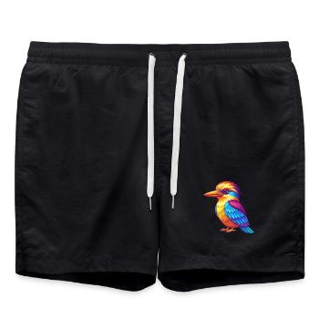 Kookaburra Colorful Kawaii Cartoon Sea Animal - Swim Trunks - black - Front - AI Model Male 185 light (185cm)