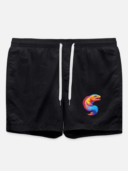 Murena Anguilla colorata Kawaii cartone animato animale marino - Costume a pantaloncino - nero