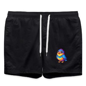 Nid d’ange oiseau coloré Kawaii personnage de dessin animé Bir - Short de bain - noir - Devant - AI Model Male 185 light (185cm)
