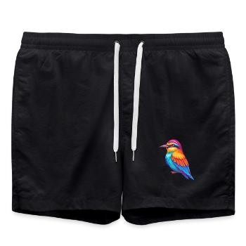 Bee Eater Coloré Kawaii Dessin animé Personnage Oiseau - Short de bain - noir - Devant - AI Model Male 185 light (185cm)