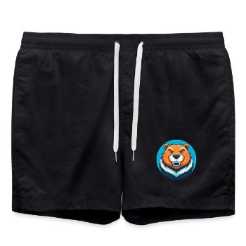 Castor Mignon Kawaii Dessin Animé Clipart Animal Animal Logo - Short de bain - noir - Devant - AI Model Male 185 light (185cm)