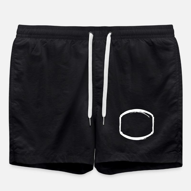 white oval frame - Swim Trunks - black