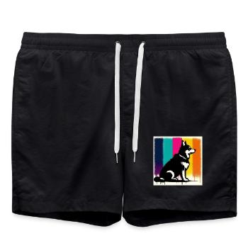 Chien - Short de bain - noir - Devant - AI Model Male 185 light (185cm)