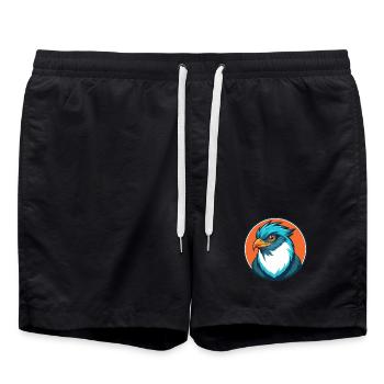 Coucou oiseau mignon Kawaii dessin animé Animal Animal Logo - Short de bain - noir - Devant - AI Model Male 185 light (185cm)