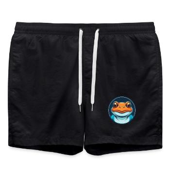 Frog Cute Kawaii Cartoon Clipart Animal Pet Logo - Swim Trunks - black - Front - AI Model Male 185 light (185cm)